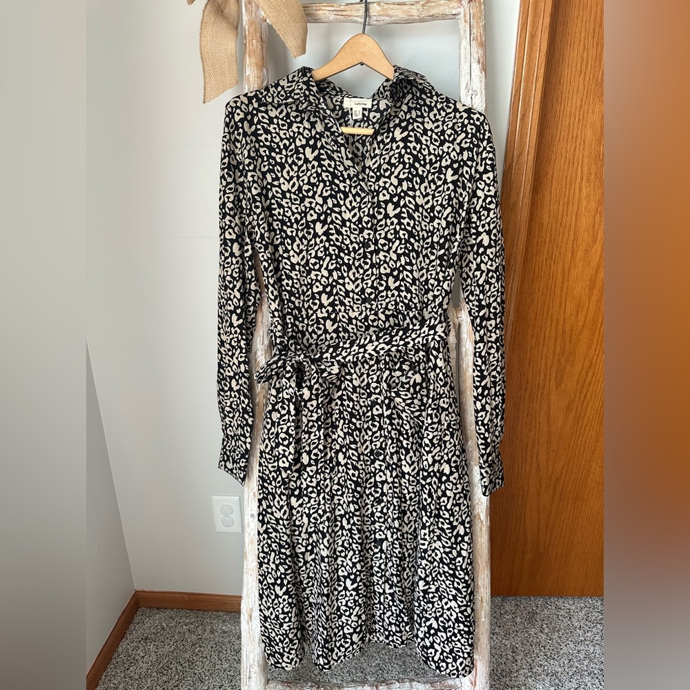The Korner animal print button up dress